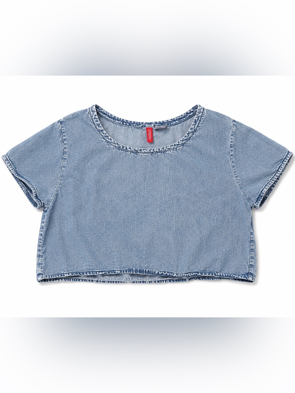 H&M divided distressed denim looking crop top